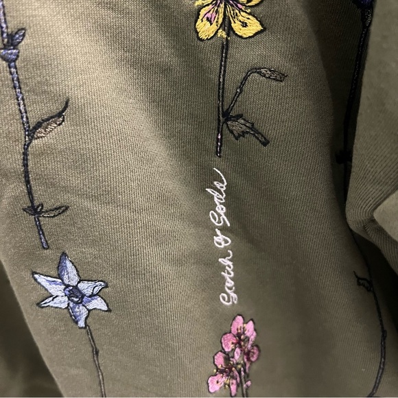 Oversized Growing Flowers Embroidered Scotch & Soda green Bloom Hoodie - Picture 4 of 5